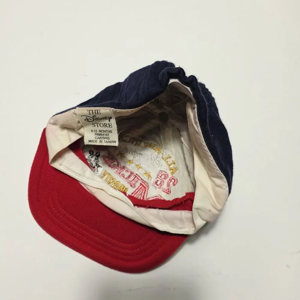 Vintage Disney Store Hat Cap 6-12 Months Denim Embroidered Mickey Mouse 90's